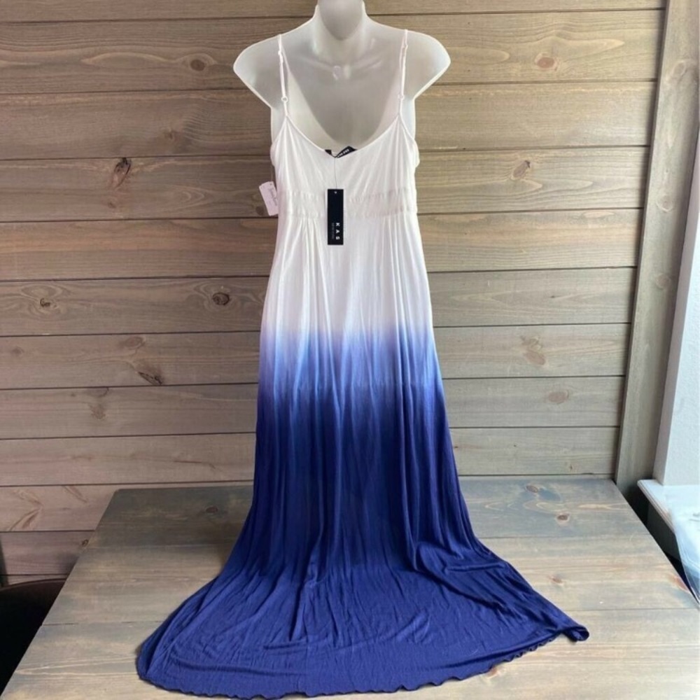 KAS New York ombré blue high low maxi dress - Picture 4 of 8